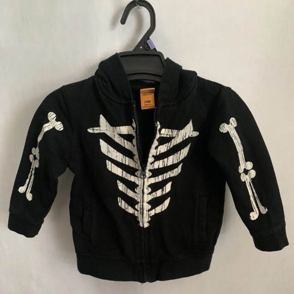 Skeleton Print Halloween Hoodie Children's Size 24 Months